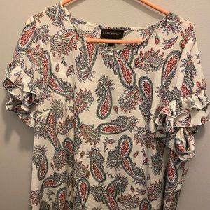 Lane Bryant paisley floral blouse